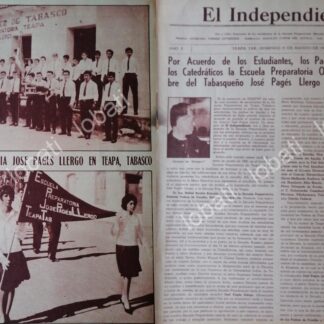 AFICHE RETRO. INAUGURAN ESCUELA PAGES LLERGO, TEAPA TABASCO