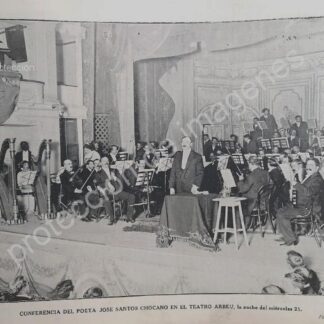 AFICHE ANTIGUO 1912 CONFERENCIA. JOSE SANTOS CHOCANO