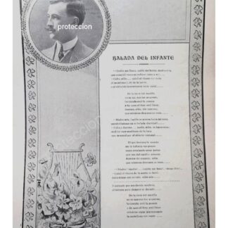 AFICHE ANTIGUO 1912 EL POETA. RAFAEL CABRERA CAMACHO