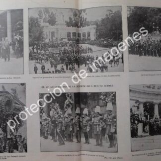 AFICHE ANTIGUO 1912 FRANCISCO I MADERO HONRA A JUAREZ