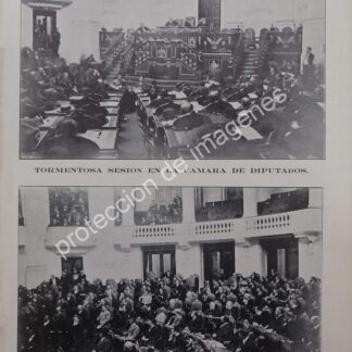 AFICHE ANTIGUO 1912 LA CAMARA DE DIPUTADOS EN SESION