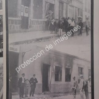 AFICHE ANTIGUO 1912 PERIODICOS DESTRUIDOS POR LA PORRA