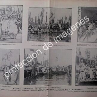 AFICHE ANTIGUO 1912 FRANCISCO .I. MADERO EN XOCHIMILCO