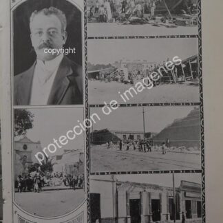 AFICHE ANTIGUO 1912 TERREMOTO EN MEXICO JUAN VILLARELLO