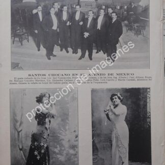 AFICHE ANTIGUO 1912 SANTOS CHOCANO Y AMPARO CRUCET