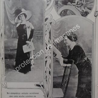 AFICHE ANTIGUO 1912 LA ACTRIZ Y TIPLE. LUZ BARRILARO