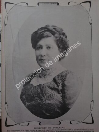 AFICHE ANTIGUO 1912 LA ACTRIZ ETELVINA RODRIGUEZ