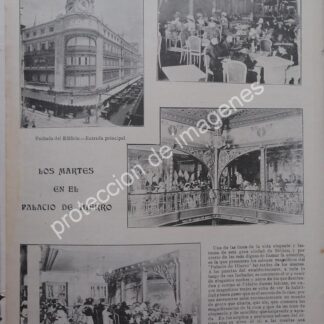 AFICHE ANTIGUO 1912 LAS TERTULIAS DEL PALACIO DE HIERRO