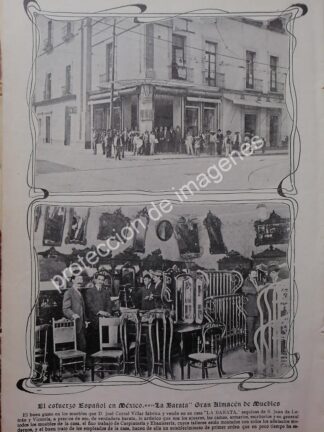 AFICHE ANTIGUO 1912. JOSE CORRAL VILLAR Y SU MUEBLERIA LA BARATA