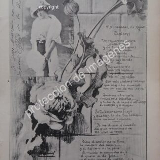 AFICHE ANTIGUO 1913. POEMA INEDITO GLORIA DE LA PRADA NAVARRO