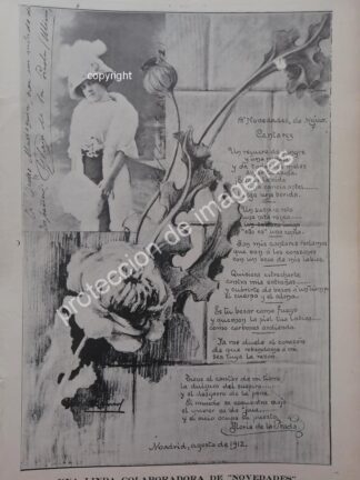 AFICHE ANTIGUO 1913. POEMA INEDITO GLORIA DE LA PRADA NAVARRO