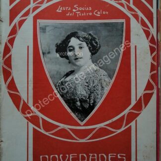 PORTADA ANTIGUA 1912 ACTRIZ. LAURA SOCIAS EN MEXICO