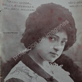 PORTADA ANTIGUA ORIGINAL 1912 LA ACTRIZ. MIMI DERBA