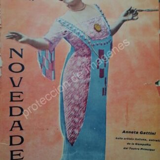 PORTADA ANTIGUA ORIGINAL 1912 ACTRIZ. ANETTA GATTINI EN MEXICO