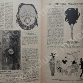 AFICHE ANTIGUO 1920 DIEGO RIVERA Y CHANGO CABRAL TRIUNFAN EN PARIS