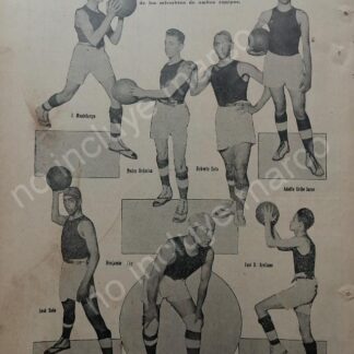 AFICHE ANTIGUO 1920 EQUIPO DE BASQUETBALL DE LA Y.M.C.A. D.F