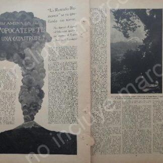 AFICHE ANTIGUO 1920 VOLCAN POPOCATEPETL AMENAZA