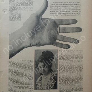 AFICHE ANTIGUO 1920 MADAME DE THEBES LEE LA MANO A MARIA CONESA