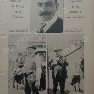 AFICHE ANTIGUO 1920 TORNEO DE TIRO EN LA COL. CONDESA