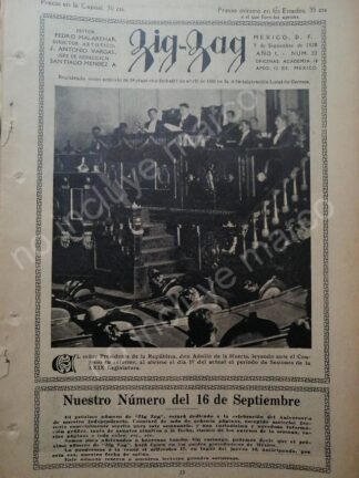 AFICHE ANTIGUO 1920 ADOLFO DE LA HUERTA EN EL CONGRESO