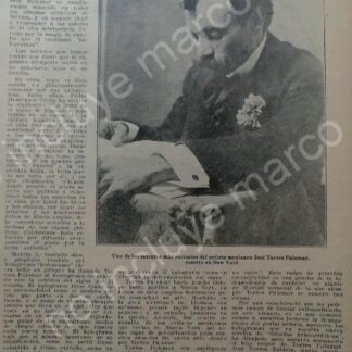 AFICHE ANTIGUO 1920 MUERE JOSE TORRES PALOMAR