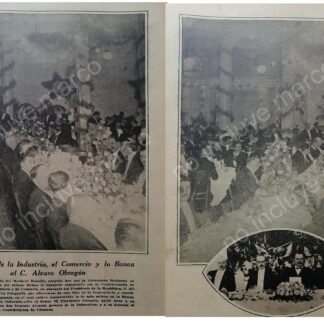 AFICHE ANTIGUO. 1921 BANQUETE EN HONOR A ALVARO OBREGON