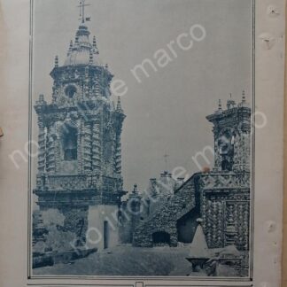 AFICHE ANTIGUO 1920 TEMPLO SAN FRANCISCO ACATEPEC, PUEBLA