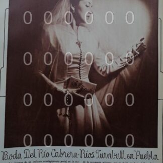 AFICHE ANTIGUO 1951 BODA DE. CELIA DEL RIO CABRERA DE RIOS