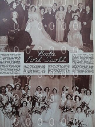 AFICHE ANTIGUO 1951 BODA SCOTT FORT