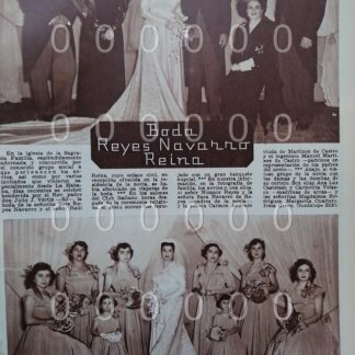 AFICHE ANTIGUO 1951 BODA. SARA REYES NAVARRO *