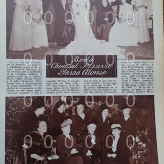 AFICHE ANTIGUO 1951 BODA. YARSA CHOUSAL