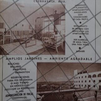 CARTEL ANTIGUO INAUGURAN HOTEL LA LATINO AMERICANA, MORELOS 1950 /3
