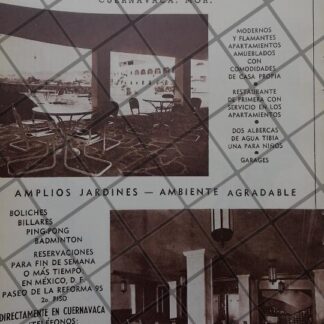 CARTEL ANTIGUO INAUGURAN HOTEL LA LATINO AMERICANA, MORELOS 1950 /2