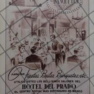 CARTEL PUBLICIDAD ANTIGUA HOTEL DEL PRADO 1951 /887