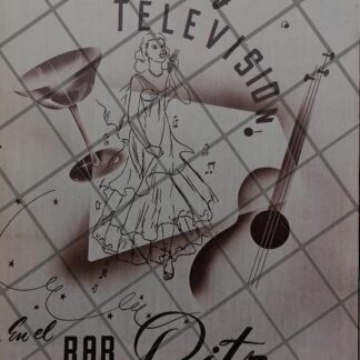CARTEL ANTIGUO BAR DEL HOTEL RITZ 1951 INICIOS DE LA TELEVISION EN MEXICO