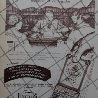 CARTEL ANTIGUO LANZAN BONOS DEL AHORRO NACIONAL 1951