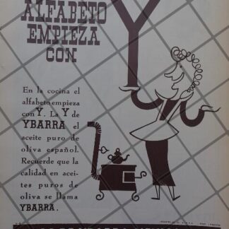 CARTEL DE PUBLICIDAD ANTIGUA ACEITE DE OLIVA YBARRA 1951
