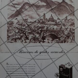 CARTEL ANTIGUO CIGARROS BELMONT. DIBUJO. ALBERTO BELTRAN