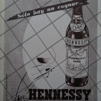 CARTEL PUBLICITARIO ANTIGUO WHISKY HENNESY 1951 VINOS