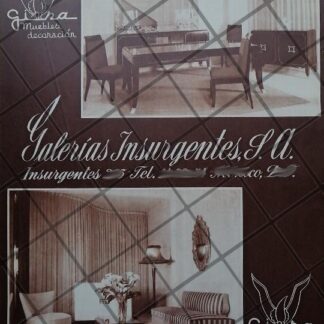 CARTEL ANTIGUO TIENDA GALERIA INSURGENTES S.A 1951 /846