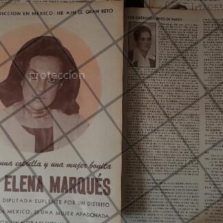 AFICHE RETRO. ENTREVISTA MARIA ELENA MARQUES COMO POLITICA