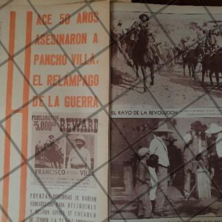 AFICHE RETRO ORIGINAL. 50 AÑOS DE LA MUERTE DE PANCHO VILLA 1973