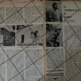 AFICHE RETRO ORIGINAL. MALCOLM LOWRY Y CUERNAVACA 1964