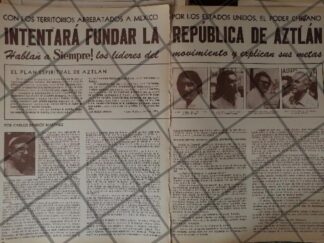 AFICHE RETRO. PODER CHICANO EN U.S.A INTENTA FUNDAR AZTLAN 1970