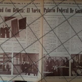 AFICHE RETRO INAUGURAN PALACIO FEDERAL DE GUADALAJARA 1970