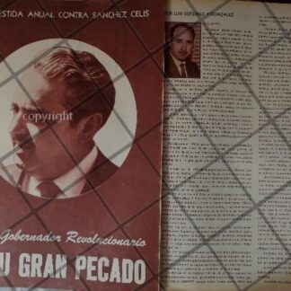 AFICHE RETRO CRITICA A LEOPOLDO SANCHEZ CELIS 1960s