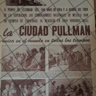 AFICHE ANTIGUO INAUGURAN CIUDAD PULLMAN MEXICO 1960s