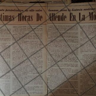 AFICHE ANTIGUO. LAS ULTIMAS HORAS DE SALVADOR ALLENDE 1973