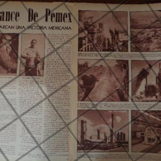 AFICHE ANTIGUO RUIZ CORTINZ Y REFINERIAS DE PEMEX 1958