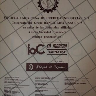 AFICHE RETRO EXPO 69 COMNVENCION INDUSTRIAL PLAYAS DEL CARMEN